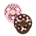 STUDIO Colour Pacifiers 2 Pack Polka - Baby Pink/Mocha