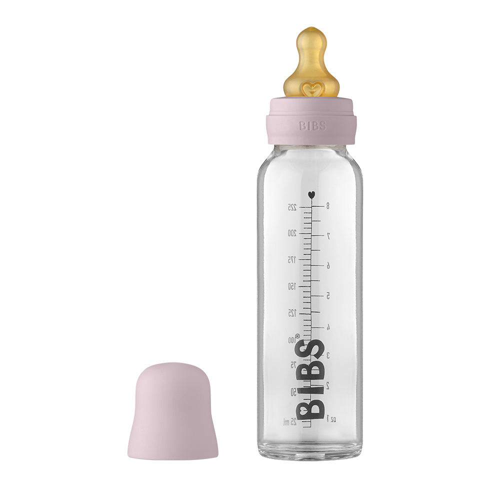 Baby Glass Bottle Complete Set 225ml Dusky Lilac