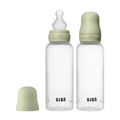 Baby BPA-Free PP Bottle Set 270ml 2 Pack Silicone - Sage - BIBS