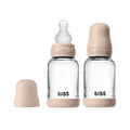 Baby Glass Bottle Set 120ml 2 Pack Silicone - Blush - BIBS