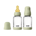 Baby Glass Bottle Set 120ml 2 Pack Latex - Sage - BIBS