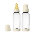 Baby Glass Bottle Set 240ml 2 Pack Latex - Ivory - BIBS