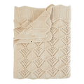 Knitted Blanket Wavy Ivory
