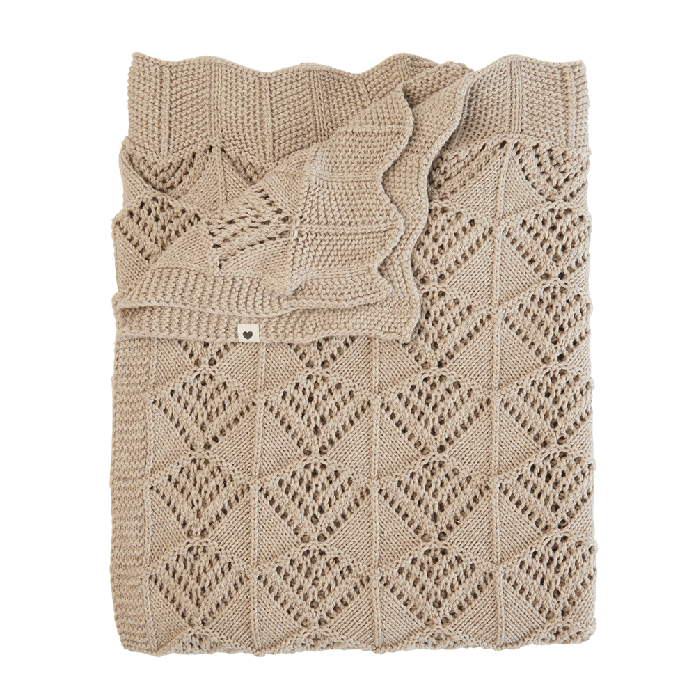 Knitted Blanket Wavy Vanilla