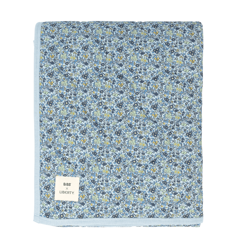BIBS x LIBERTY Quilted Blanket Chamomile Lawn - Baby Blue - BIBS