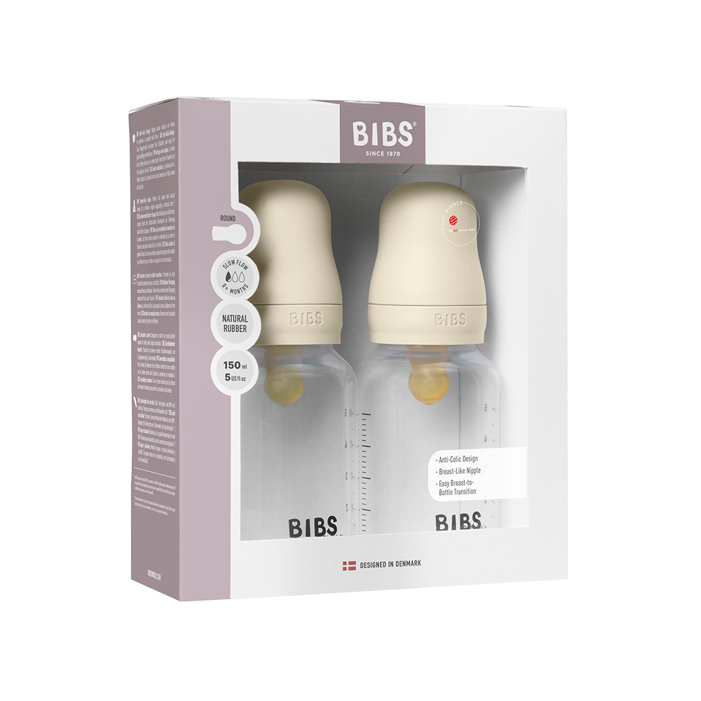 Baby BPA-Free PP Bottle Set 150ml 2 Pack Latex - Ivory