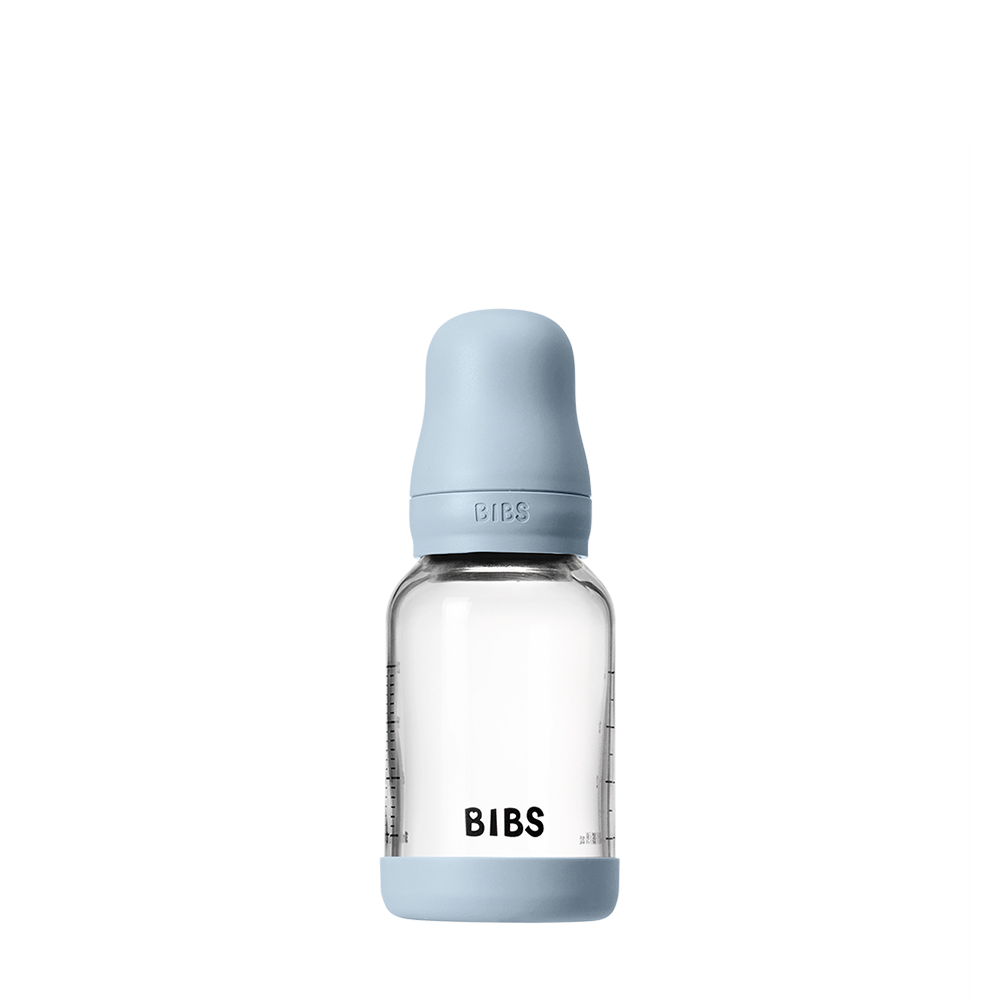 Baby Glass Bottle Set 120ml Latex - Baby Blue