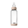 Baby Glass Bottle Set 240ml Silicone - Blush