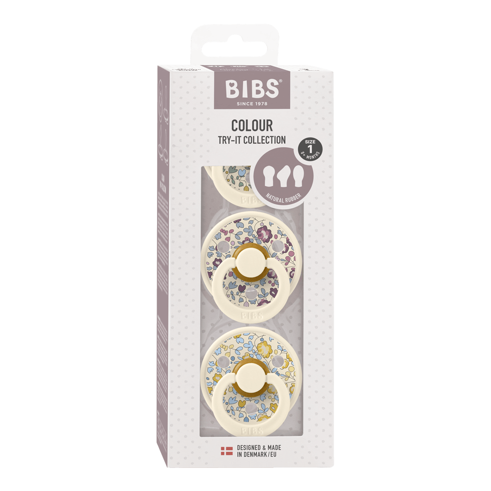 BIBS x LIBERTY New Baby Try-It Collection 3 Pack Eloise - Ivory - BIBS
