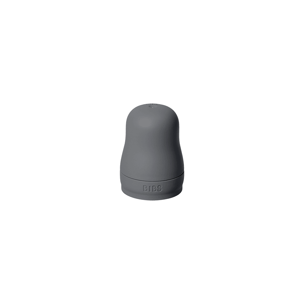 grey coloured baby bottle cap from bibs